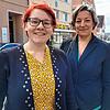 Die Leiterin der Tourist-Info Katharina Riedle und Corinna Bruggaier, Leiterin Kultur und Tourismus in der Stockacher Oberstadt, die sie ...