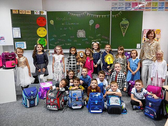 Grundschule am Härle: Klasse 1c mit Klassenlehrerin Ulrike Maier und 19 Schüler,