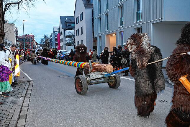 Bild 1: In Petershausen steht der Narrenbaum! Alle Fotos vom Freitagabend