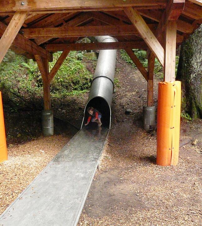 Die große Waldrutsche beim Pfänderpark gefällt den Kindern.