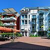 Blick auf den Innenhof des ehemaligen Pflegeheims. Für diesen und die Gebäude selbst hat die Stadt Vorstellungen.