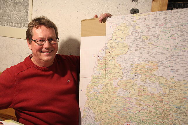 Das Brauchtum und seine Geografie: Auf dieser Karte hat Topka die närrischen Orte im Südwesten eingezeichnet. Sie sind alle katholisch.