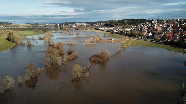 Hochwasser im Brigachtal. Die Wiesen haben das Wasser aber aufnehmen können. Bild: Rolf Wetzel