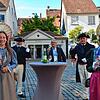 2020: Symbolisches Weinfest mit den Meersburger Trachten Pia Dreher, Urban Bernhard, Peter Schmidt und Monika Oeschger (von links). ...