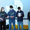 Das Gewinnerteam des ersten Workshoptages mit Cora Dietz (von links), Robin Bösinger, Dominik Fleig und Yvonne Beha.