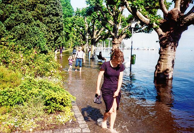 Bild 2: Hochwasser am Bodensee 1999: Diese Leserbilder zeigen das Ausmaß in Konstanz