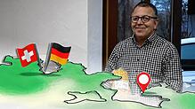Armin Brütsch verkauft seine Murbacher Volleinudeln an deutsche und schweizer Kunden – sein Hofladen liegt direkt an der Grenze.
