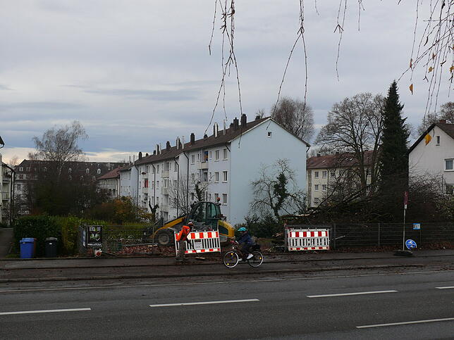 So sieht das Grundstück im Moment von der gegenüberliegenden Straßenseite der Wollmatinger Straße aus.