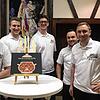 In den Startlöchern für Dürrheims Zunft-Jubiläum (von links): Zunftmeister Volker Martin, Maximilian Maier (Festbetrieb), Lucian Götz ...