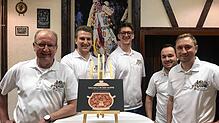 In den Startlöchern für Dürrheims Zunft-Jubiläum (von links): Zunftmeister Volker Martin, Maximilian Maier (Festbetrieb), Lucian Götz ...