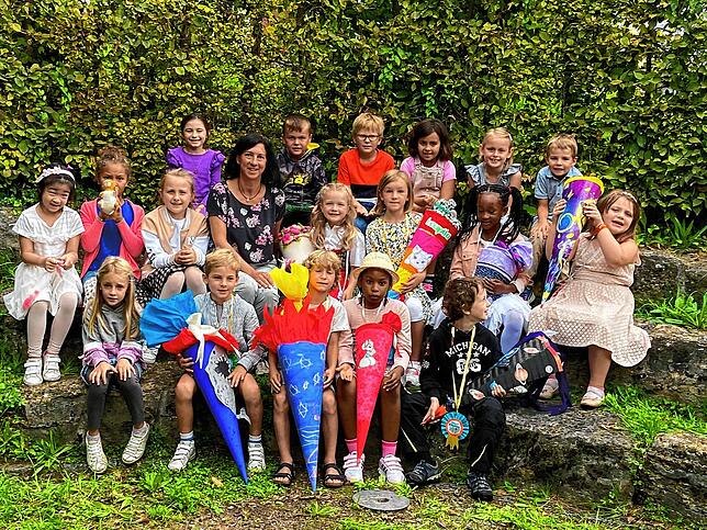 Wiestorschule Überlingen: Die jahrgangsübergreifende Klasse E3 mit Klassenlehrerin Daniela Ecker.