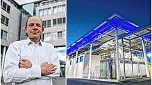 Thomas Bittelmeyer, Vorsitzender des RRPS-Betriebsrats berichtet über den Wandel im Betrieb. Rechts zu sehen: Das fünf Millionen Euro ...