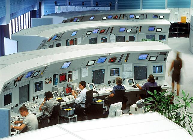Das Kontrollzentrum der Schweizer Flugsicherung skyguide am Flughafen Zürich Kloten (Archivfoto vom 16.05.2001).