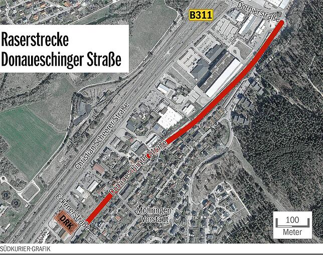 Bild 1: So massiv bremst Tuttlingen Raser und Poser aus