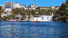 Bild : Niedrigwasser am Rheinfall gibt einen ungewohnten Anblick