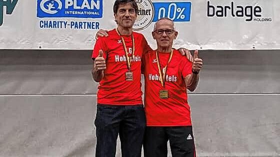 Starke Leistung: Hardy Flum (links) und Franz Kimmel von der LG Hohenfels gewannen Silber und Bronze bei der Deutschen ...