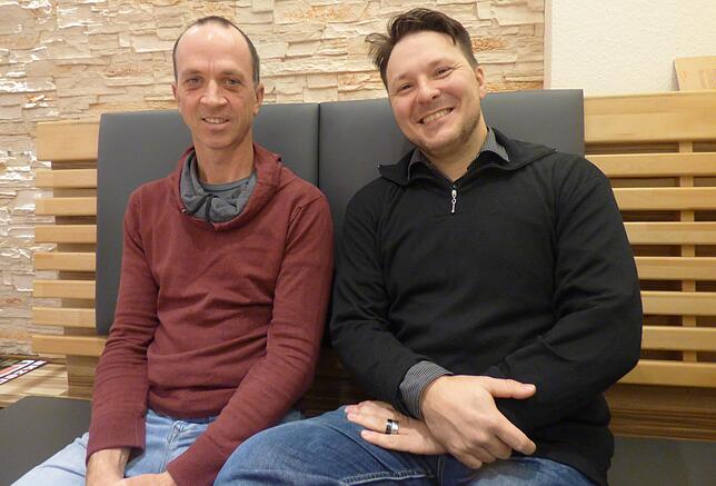 Heiko Frick und Carsten Jonas, Elternbeiratsvorsitzende der Jakob-Gretser-Grundschule.