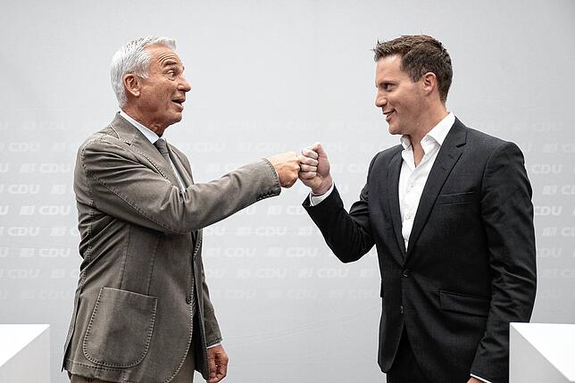 Sie sind sich einig: Thomas Strobl (links), CDU-Landesvorsitzender und Innenminister von Baden-Württemberg, und Manuel Hagel, ...