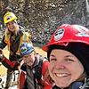 Goldschürfer Buzz Legault, Kamerafrau Charlie Storm, Tontechniker Ben Biles und Stephanie Kiewel (von links) bei den Dreharbeiten im ...