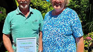 Die Vorsitzende der Gartenfreunde Murg, Marianne Weigend, wurde gemeinsam mit ihrem Ehemann Wolfgang für 25-jährige Mitgliedschaft ...