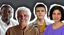 Jonathan Eveso, Ali Shirasi, Nazar Rozhko, Elham Nourani (von links) leben und arbeiten in Konstanz.