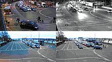 Warteschlangen zu den Stoßzeiten in dieser Woche an den Fähreanlegern in Staad (oben) und Meersburg (unten). Beim Blick auf die Webcam ...
