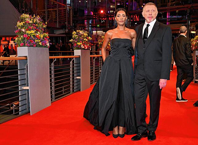 Boris Becker und seine Partnerin Lilian de Carvalho Monteiro im Februar auf dem roten Teppich bei der Berlinale.