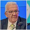 Winfried Kretschmann (l) äußert deutliche Kritik an den Plänen von Friedrich Merz.