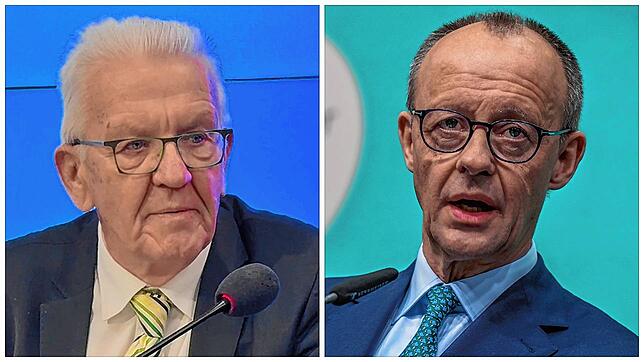 Winfried Kretschmann (l) äußert deutliche Kritik an den Plänen von Friedrich Merz.