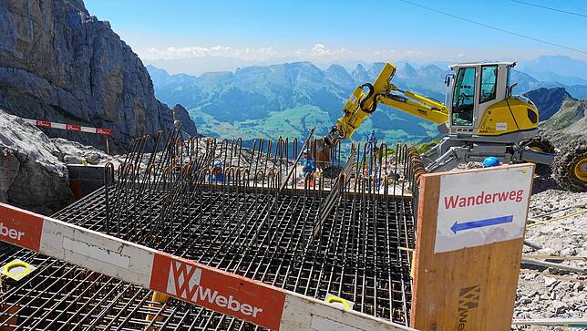So sieht einer der vier Füße für die neue Stütze aus. Dieser wird bald betoniert.