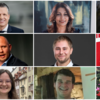 Sie wollen in den nächsten Bundestag (oben von links): Thorsten Frei (CDU), Derya Türk-Nachbaur (SPD), Marin Juric (Grüne), Mark ...
