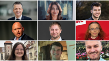 Sie wollen in den nächsten Bundestag (oben von links): Thorsten Frei (CDU), Derya Türk-Nachbaur (SPD), Marin Juric (Grüne), Mark ...