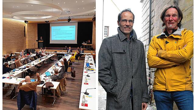 Klaus Woerner (links) und Helmut Norwat von der Gruppe Überlingen Zero setzen sich für eine klimaneutrale Stadt bis 2035 ein. Im ...