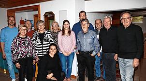 Der Vorstand des Tennisclubs Mönchweiler mit Vorsitzendem Willy Storz (rechts) im Jubiläumsjahr. Bild: Cornelia Putschbach