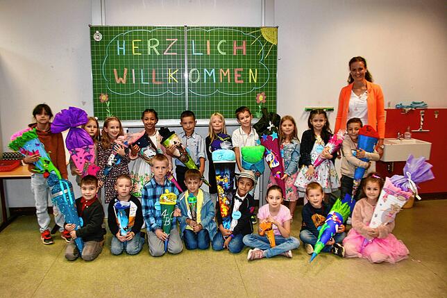Die Klasse 1b der Villinger Bickebergschule mit Klassenlehrerin Verena Riesterer.