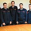 Befördert in Langenschiltach: Zum Oberfeuerwehrmann werden (Mitte, von links) Daniel Schenk, Heiko Reuter und Christoph Aberle ernannt. ...
