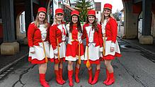 Die weibliche Narrenpolzei gehört zur Löffinger Fasnet schon seit 1936 mit dazu. Heute führen Lea Hansen (von links), Fabienne ...