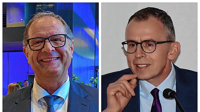 Wie weit ist das Landratsamt Schwarzwald-Baar mit der Digitalisierung? Villingen-Schwenningens OB Jürgen Roth (links) und Landrat Sven ...