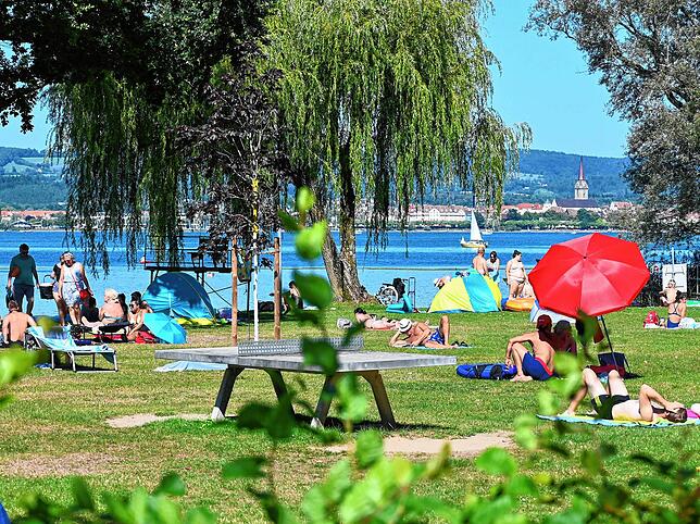 Sommerspaß im Strandbad Moos. 2020 konnten die Besucher den Aufenthalt vorübergehend kostenlos genießen. Wissen Sie noch, warum das so war?