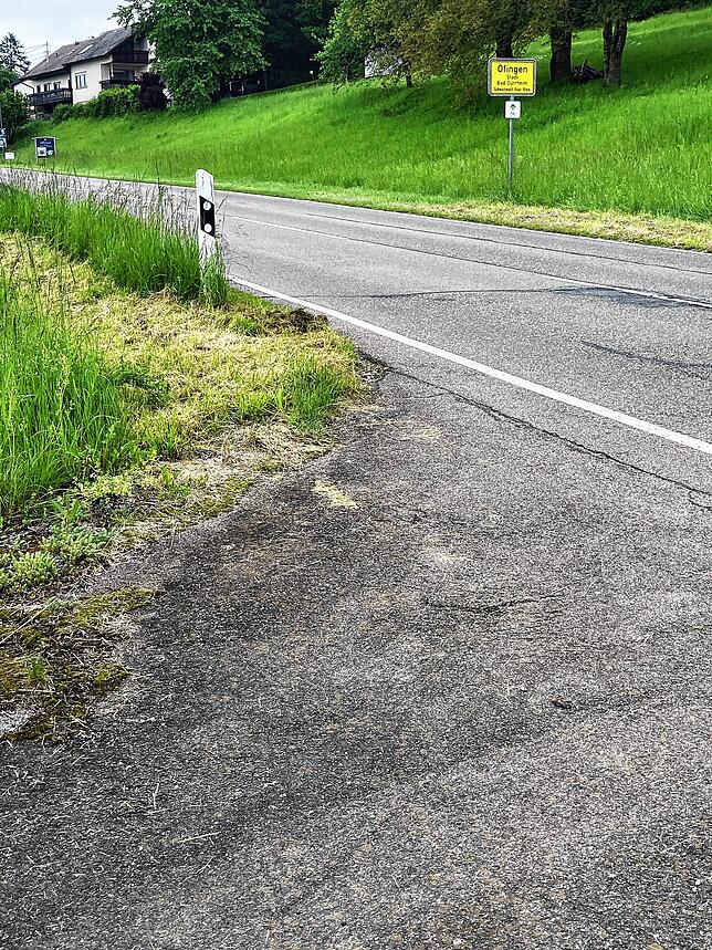 Am Ortsausgang von Öfingen in Richtung Oberbaldingen lässt sich der Anstieg gut überblicken. Außerdem beginnt hier die lange Schussfahrt ...