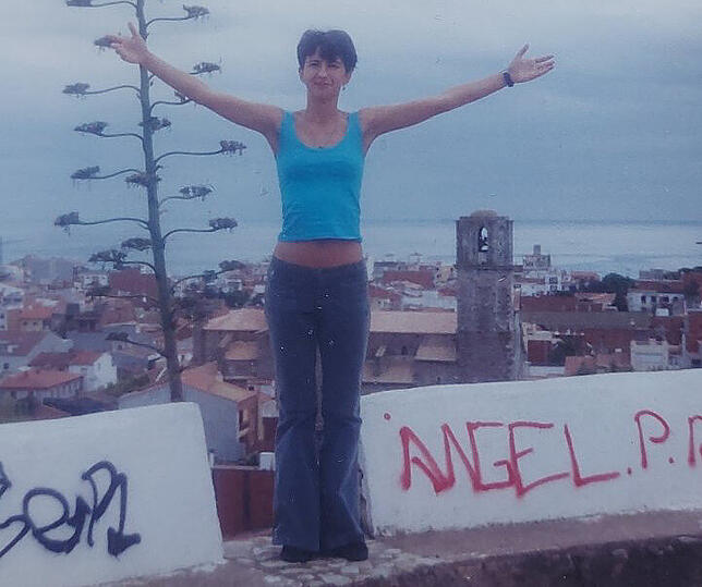 Oksana Kostenko (1972-2002) kurz vor ihrem Tod. Die junge Frau mit russischem Pass, die in Charkiw lebte, starb bei der ...