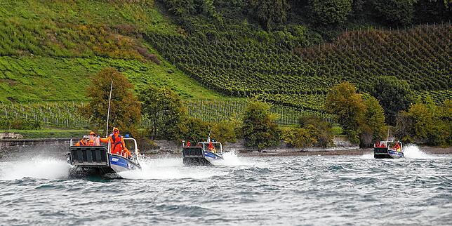 Bild 7: Übung macht den Meister! Deshalb begleiten THW-Boote die Autofähre zwischen Konstanz und Meersburg