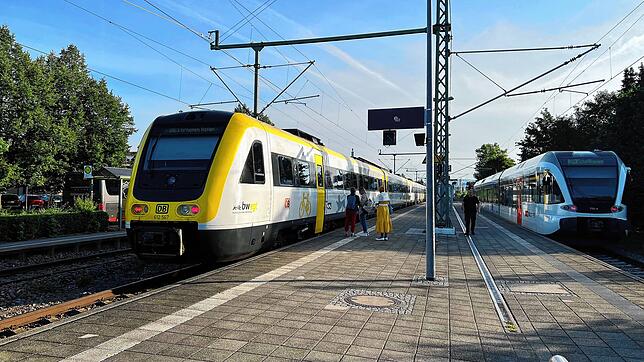 Stopp in Erzingen: Während der Bauarbeiten in Lauchringen endet die Fahrt des IRE hier auf Gleis 2, was bei einigen für Unmut sorgt. ...