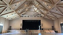 Das Holztragwerk aus stabiler Bau-Buche überspannt den gesamten Festsaal der neuen Scheffelhalle stützfrei. Hier wird am Freitag, 19. ...