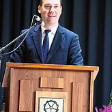 Felix Schreiner sprach als Präsident des Blasmusikverbandes Hochrhein ur bei der zentralen jährlichen Ehrungsveranstaltung des ...