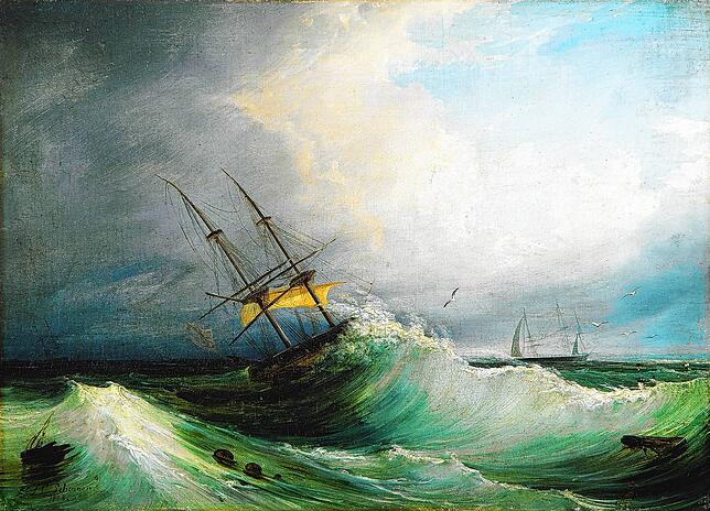 Caspar Scheuren: &bdquo;Bewegte See&ldquo;, 1854.