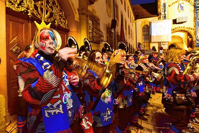 Bild 8: Villinger Fasnet 2025: Fasnetsuche der Glonkigilde am Bickentor