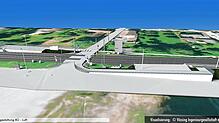 Die Visualisierungen der Deutschen Bahn zeigen, wie der neue Bahnhof in Wallbach am Bahnübergang Eisenbahnstraße aussehen soll.