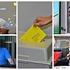 In ihren Gemeinden wird dieses Jahr gewählt: Oben links Matthias Weckbach, unten links Rainer Stolz, oben rechts Florian Zindeler und ...