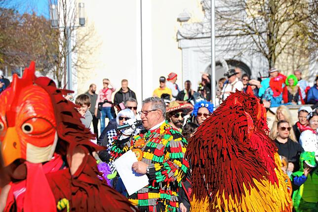 Bild 22: Bilder vom närrischen Treiben beim Treffen der Narren am Fasnachtsmontag in Stühlingen (Teil 2)